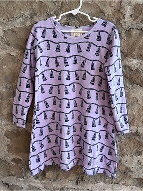 EUC size 8 The Beaufort Bonnet Company Polly play Dress with Navy Tassel Print